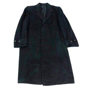 VTG BLACK 100% CASHMERE OVERCOAT SZ 44R WITTY BROS BLACK FULLY STRUCTURED MENS